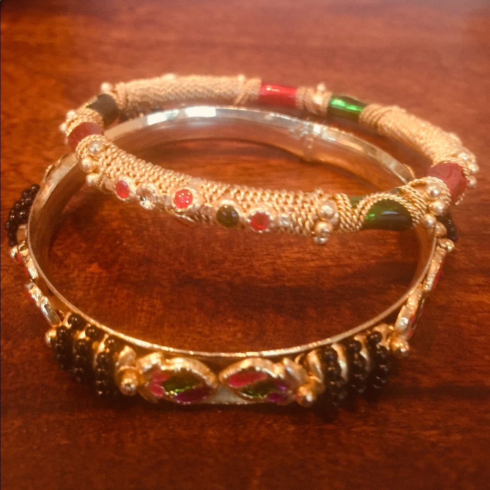 Vintage Bejeweled Bangle Bracelets
